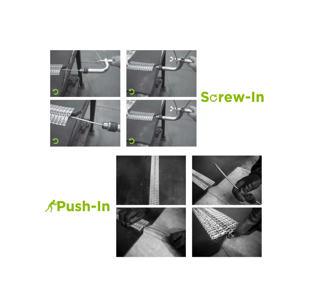 Push in vs Screw in diagram